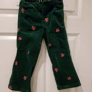 *4 for $18* Girls hartstrings velour green pants 4
